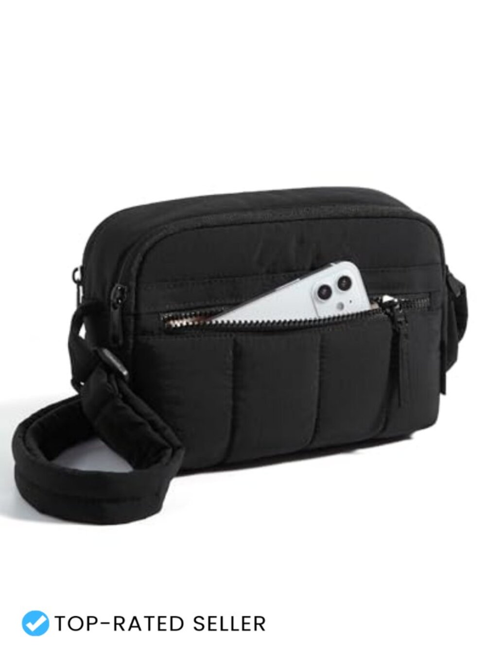 RFID Blocking Puffy Nylon Crossbody Bag Lightweight Travel Purse